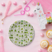 グルービーグリーンカエルのホッピンスティックカエルRibbit ペーパープレート (パーティー)