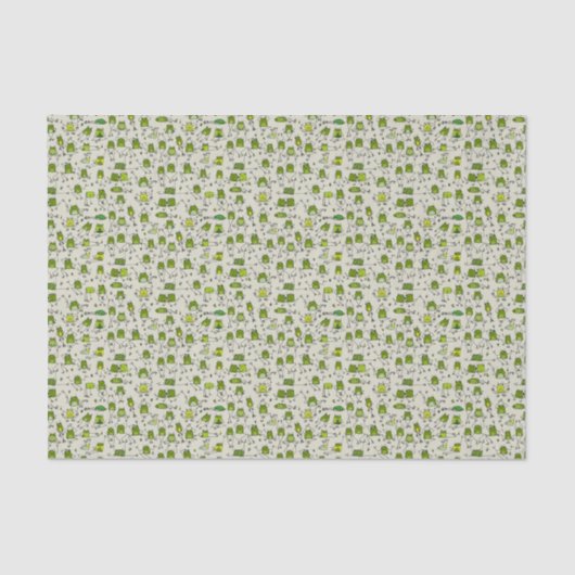 グルービーグリーンカエルのホッピンスティックカエルRibbit 薄葉紙 (正面)