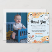 グルービーゴーストの誕生日写真感謝カード サンキューカード (正面)