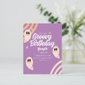 グルービーゴーストレトロハロウィン誕生日 ポストカード (スタンド正面)