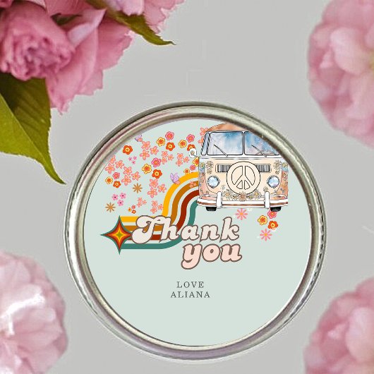 グルービーサンキューボホデイジーフローラヴァンビープ ラウンドシール