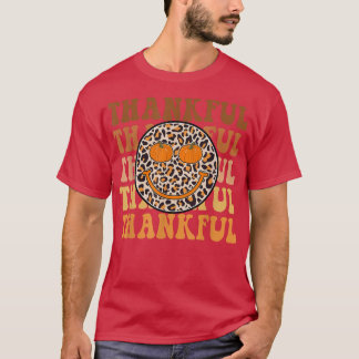 グルービーサンクフルハロー秋ヒョウレトロ秋Th Tシャツ