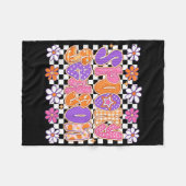 グルービーシー不気味ズン幽霊フラワーハロウィーンコスム フリースブランケット (正面(横))