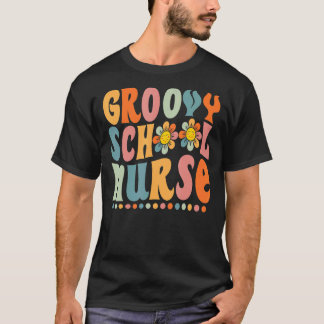 グルービースクールナースカラフルデイジー新学期 Tシャツ