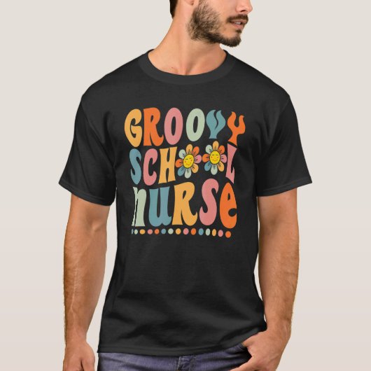 グルービースクールナースカラフルデイジー新学期 Tシャツ (正面)