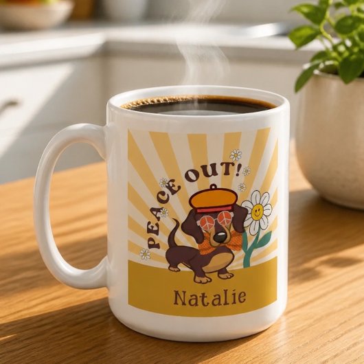 グルービーダックスフント | ピースアウト コーヒーマグカップ