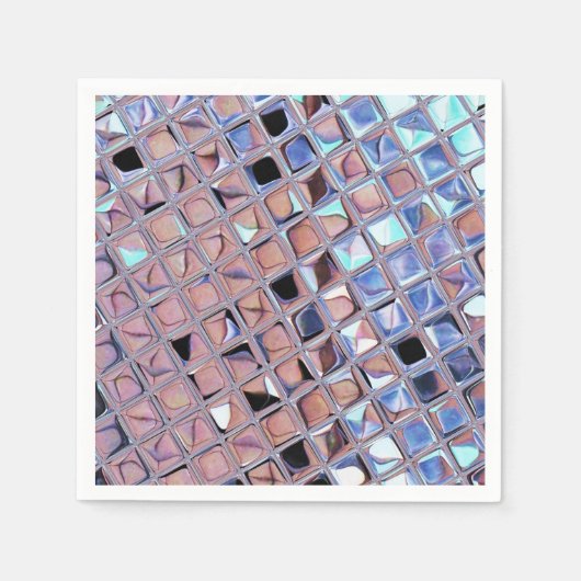 グルービーディスコボール鏡ボールディスコグローブ スタンダードカクテルナプキン (正面)