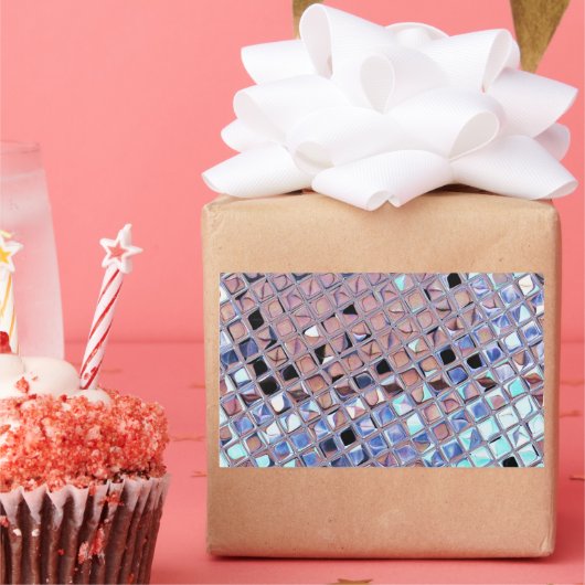 グルービーディスコボール鏡ボールディスコグローブ 長方形シール (パーティー)