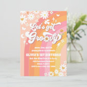 グルービーデイジー 1歳の誕生日招待状 招待状 (スタンド正面)