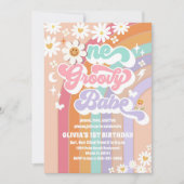 グルービーパステル 1歳の誕生日招待状 招待状 (正面)