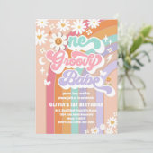 グルービーパステル 1歳の誕生日招待状 招待状 (スタンド正面)