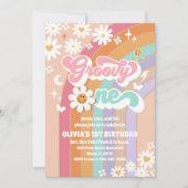 グルービーパステル 1歳の誕生日招待状 招待状 (正面)