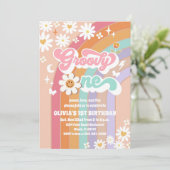 グルービーパステル 1歳の誕生日招待状 招待状 (スタンド正面)