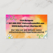 グルービーヒッピーシェフケータリング料理スキレットグルメ 名刺 (裏面)