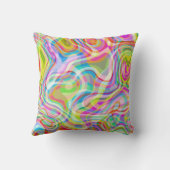 グルービーヒッピーレトロレインボーサーフェスパターン クッション (裏面)