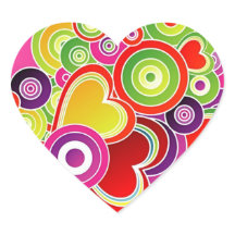 グルービーピンクハートステッカー