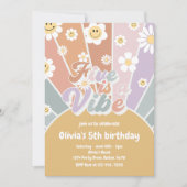 グルービーファイヴはバイブレトロサンシャイン5歳の誕生日 招待状 (正面)