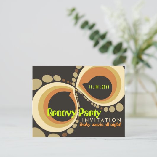 グルービーファンキーパーティの招待状テンプレート 招待状 (スタンド正面)