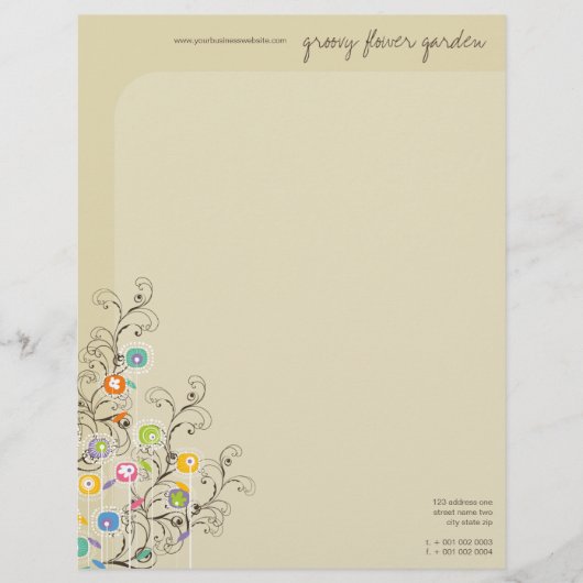 グルービーフラワーガーデンお洒落フローラ レターヘッド (正面)