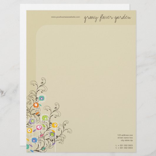 グルービーフラワーガーデンお洒落フローラ レターヘッド (正面/裏面)