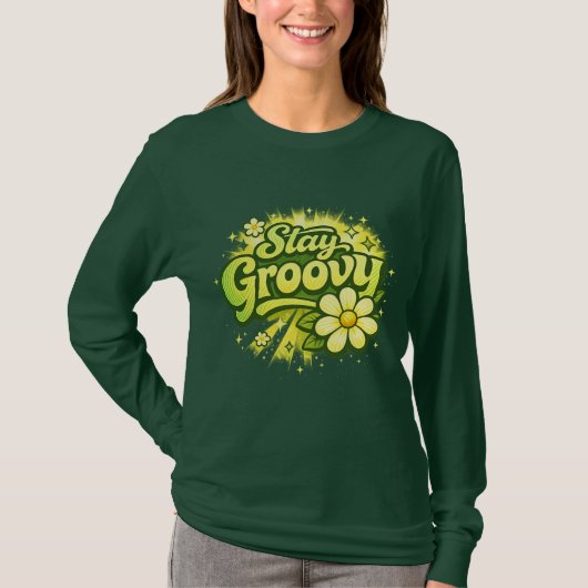 グルービーフラワーシャツ Tシャツ (正面)