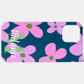 グルービーフラワーピンクネオンパターン名 Case-Mate iPhoneケース (裏面 (横))