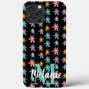 グルービーフラワーブラック柄名無し iPhone 13 PRO MAXケース