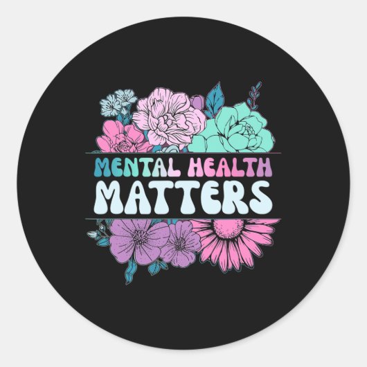 グルービーフラワーレトロメンタルヘルス問題が待ち受けている ラウンドシール (正面)