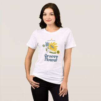 グルービーフラワーレトロ美学 トライブレンドTシャツ