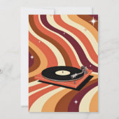 グルービーブラウン&オレンジ誕生日招待状 招待状 (裏面)