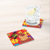 グルービーベアスクエア紙コースター スクエアペーパーコースター (インサイチュ)