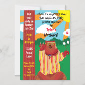 グルービーベアパーティー磁気招待状 マグネット招待状 (正面)