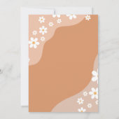 グルービーベビーレトロデイジー茶色の赤ちゃんシャワー 招待状 (裏面)