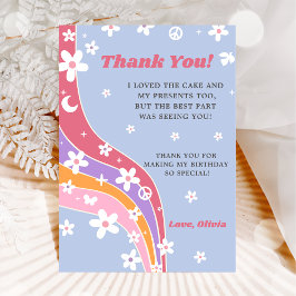 グルービーレインボーフラワーの感謝カード 招待状