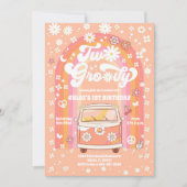 グルービーレインボー1歳誕生日招待状 招待状 (正面)