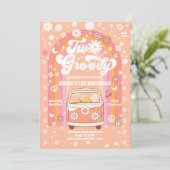 グルービーレインボー1歳誕生日招待状 招待状 (スタンド正面)