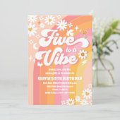 グルービーレインボー5歳誕生日招待状 招待状 (スタンド正面)