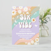 グルービーレインボー 6歳の誕生日招待状 招待状 (スタンド正面)