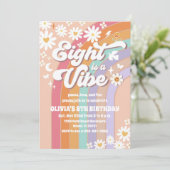 グルービーレインボー 8歳の誕生日お誘い状 招待状 (スタンド正面)