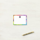 グルービーレカラフルインボーおもしろいろうけつ染め絞り染めモノグラム ポストイット (デスク上)