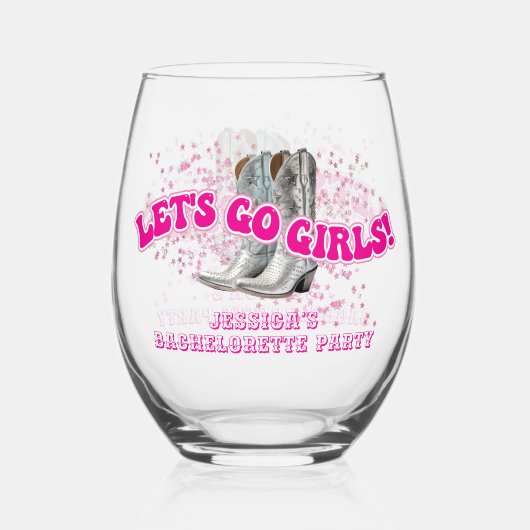 グルービーレッツゴーガールズウェスタンバチェロレッテ ステムなしワイングラス (正面)