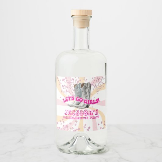 グルービーレッツゴーガールズウェスタンバチェロレッテ リキュールボトルラベル (正面)