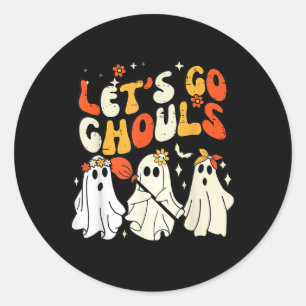 グルービーレッツゴーグルスレトロハロウィーン幽霊コスク ラウンドシール