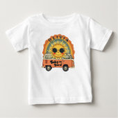 グルービーレトロスマイル赤ちゃん太陽 ベビーTシャツ (正面)