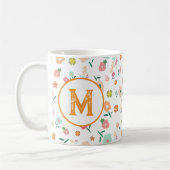 グルービーレトロデイジー花パターボホフローラ コーヒーマグカップ (左)