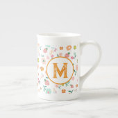 グルービーレトロデイジー花パターボホフローラ ボーンチャイナマグカップ (右)