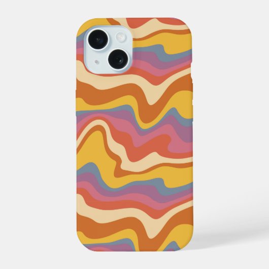 グルービーレトロパターン iPhone 15ケース (裏面)