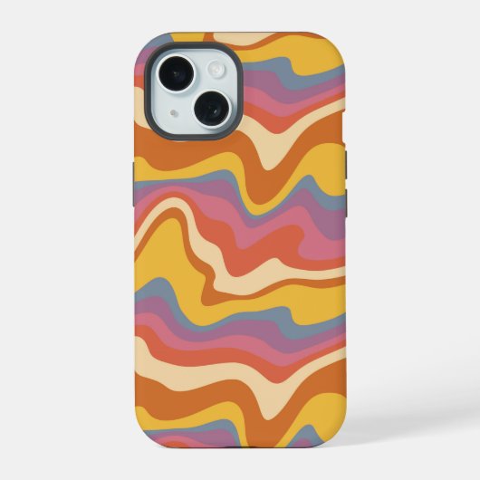グルービーレトロパターン iPhone 15ケース (裏面)