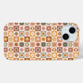 グルービーレトロフラワーチェック Case-Mate iPhoneケース (裏面 (横))