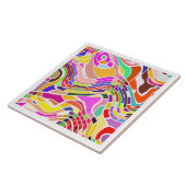 グルービーレトロラインアート|セラミッカスタムクタイル タイル (側面)